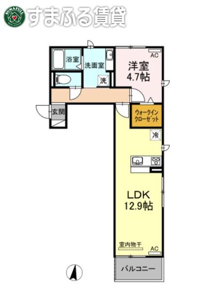 ボナールエヌ(1LDK/3階)の間取り写真