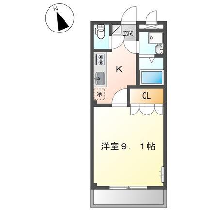 アルファルド(1K/2階)の間取り写真