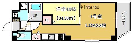 グレイスコート神明町(1LDK/6階)の間取り写真