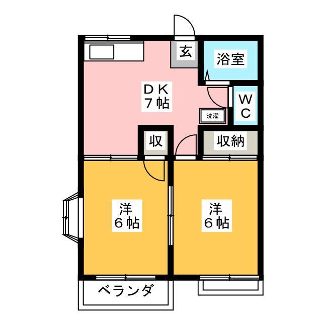 第9ヤマサハイツ(2DK/2階)の間取り写真