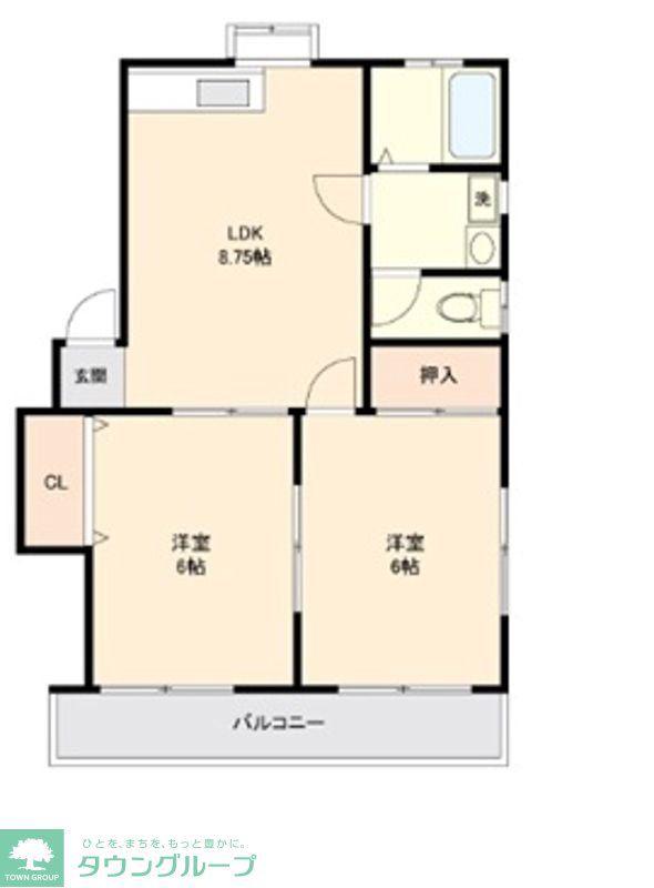 第2メゾン西川(2LDK/2階)の間取り写真