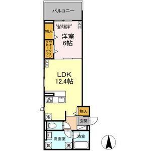 AVGI新瑞橋(1LDK/3階)の間取り写真