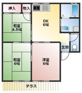 エル箕島II(3DK/1階)の間取り写真