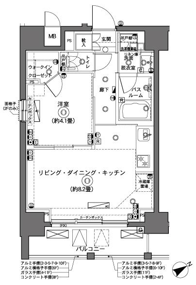 ZOOM横浜(1LDK/4階)の間取り写真