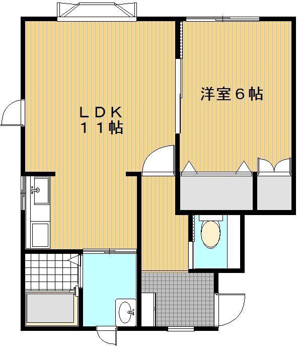 セレクションII(1LDK/2階)の間取り写真