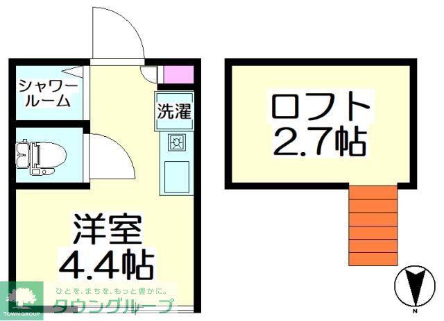 ROOTS竹ノ塚(ワンルーム/2階)の間取り写真