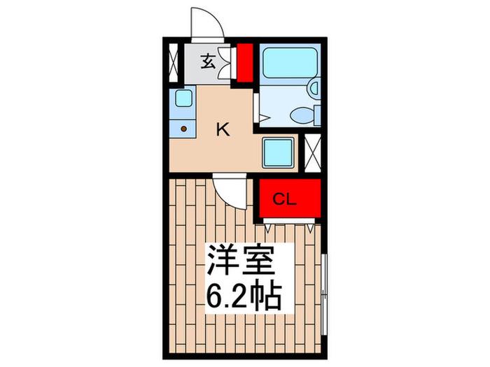 HANATERRACE谷塚(1K/1階)の間取り写真