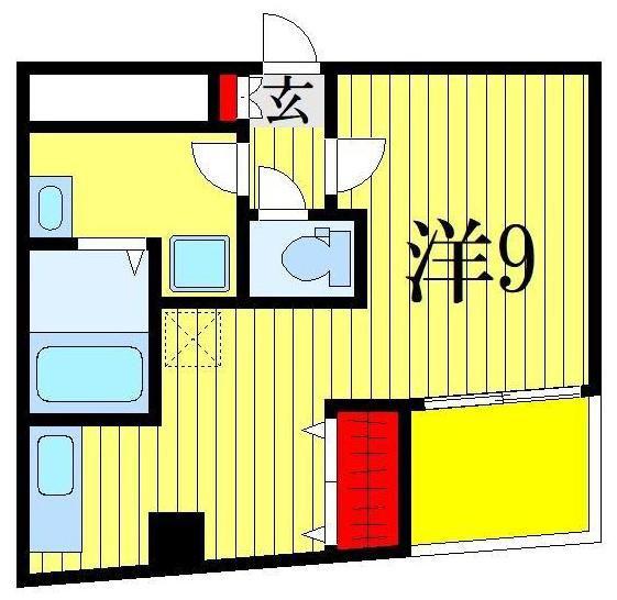 ブッシュハウス(ワンルーム/3階)の間取り写真