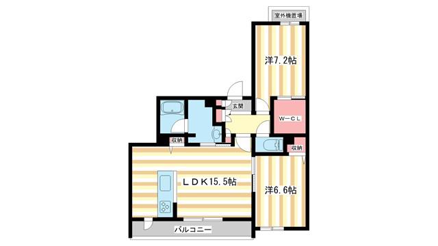 シャーメゾンアイメール(2LDK/4階)の間取り写真