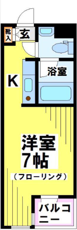 グレース成城(1K/3階)の間取り写真