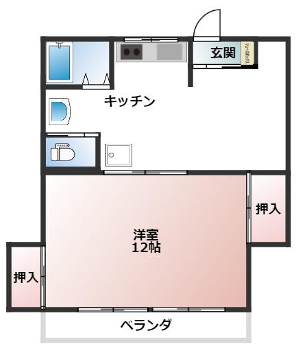 斎民コーポ河原田(1K/3階)の間取り写真