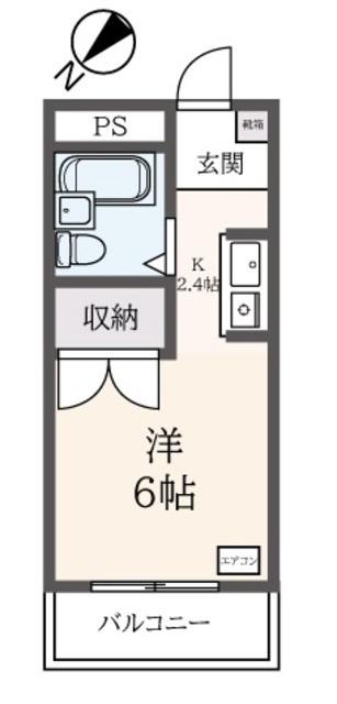 コートニュータウン(1K/3階)の間取り写真