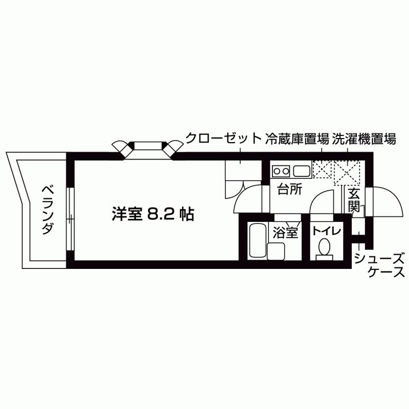 サンハウスユウ伊勢原(1K/2階)の間取り写真