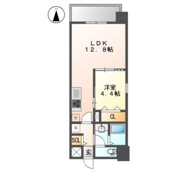 S-FORT名駅南五丁目(1LDK/9階)の間取り写真