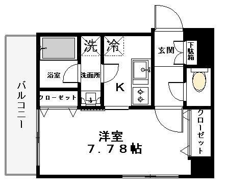 コンフェリーチェ(1K/6階)の間取り写真