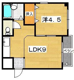 チェリー広野(1LDK/3階)の間取り写真