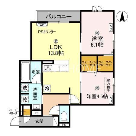 CLASHIST加美東(2LDK/3階)の間取り写真