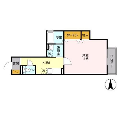 コトータカイチ(1K/1階)の間取り写真