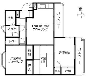 エフティー(3LDK/3階)の間取り写真