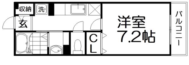 ミルトプラッツII(1K/2階)の間取り写真