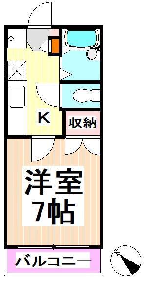 マイハイツ(1K/2階)の間取り写真