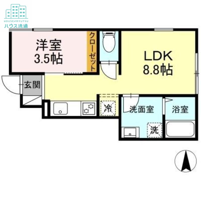ラ・フォンターナ(1LDK/1階)の間取り写真