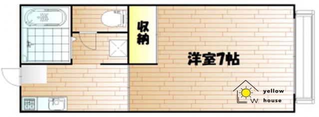 アネックスD(1K/2階)の間取り写真