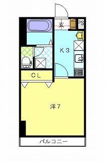 ディノ馬町(1K/8階)の間取り写真