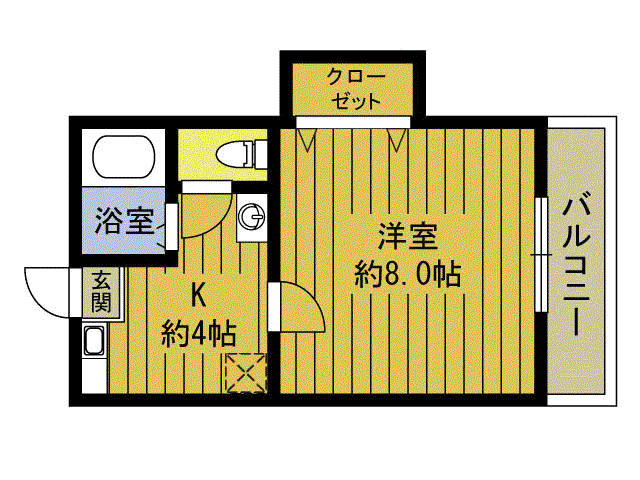 R65番館(1K/2階)の間取り写真