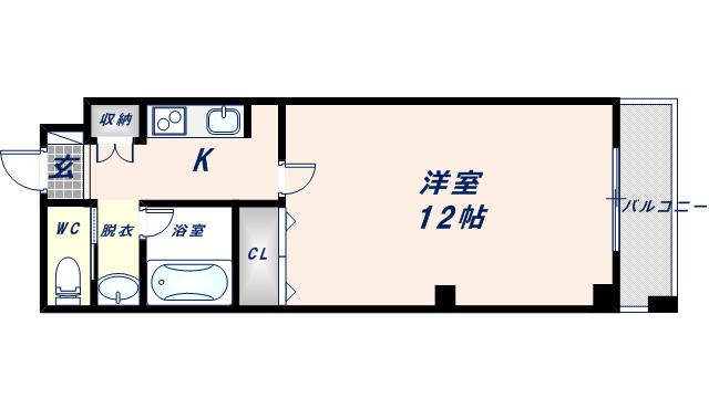 ソレイユ発春(1K/2階)の間取り写真