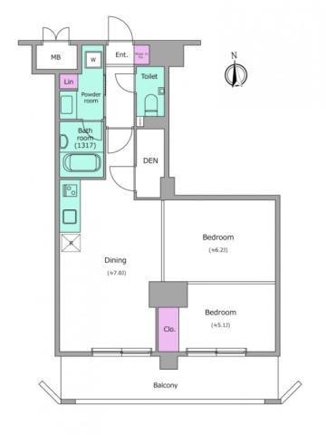ビエラコート内久宝寺(1SLDK/12階)の間取り写真