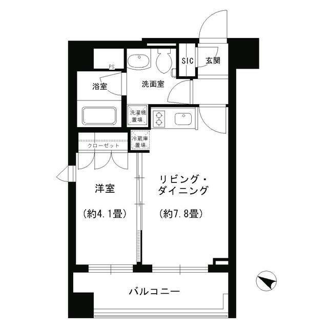 PORTOPARTIREYOKOHAMA(1DK/5階)の間取り写真
