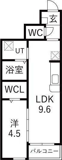 S.CREST(1LDK/1階)の間取り写真