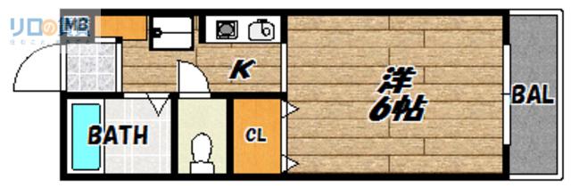 MKハイム(1K/2階)の間取り写真