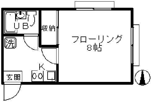 グリーンコーポ(1K/2階)の間取り写真