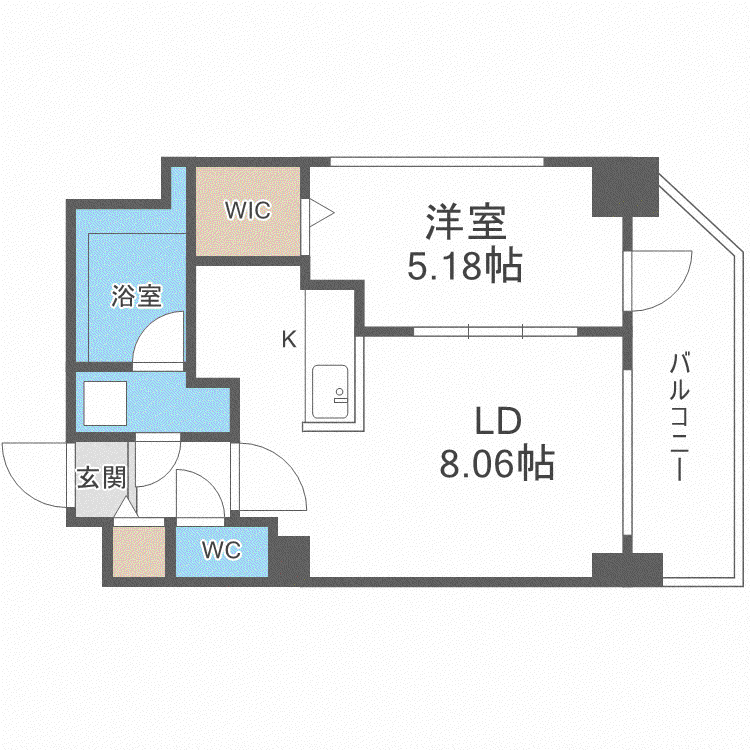 アークネスト円山(1LDK/7階)の間取り写真