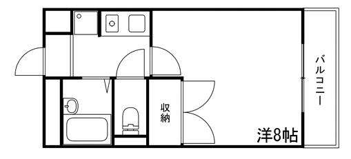リッチウォーク市役所前(1K/1階)の間取り写真