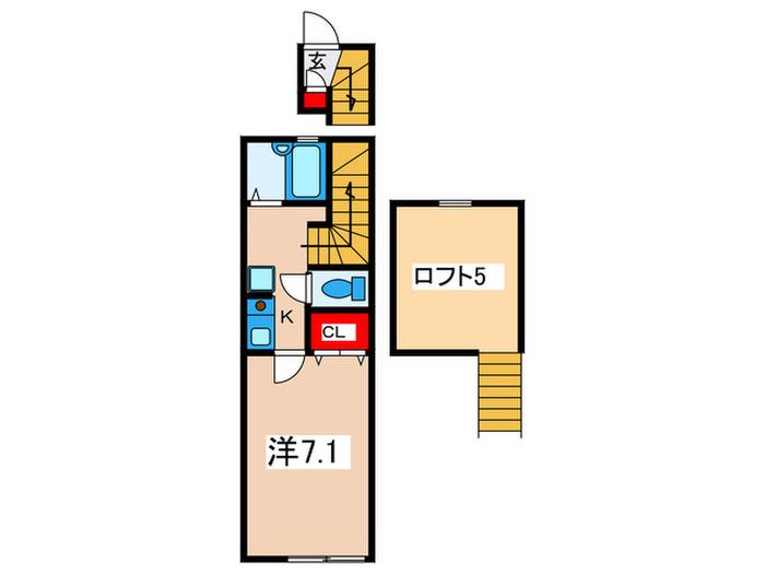 トレジャーハウス江戸川(1K/2階)の間取り写真