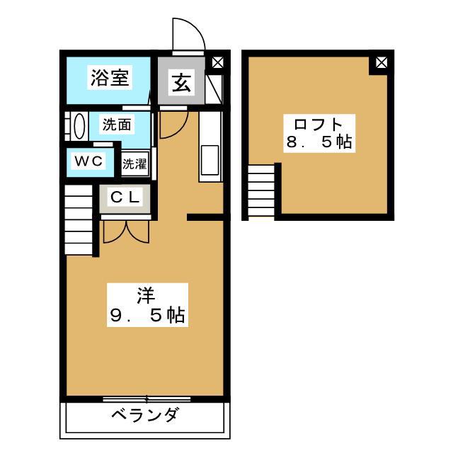 オリーブ(1K/2階)の間取り写真
