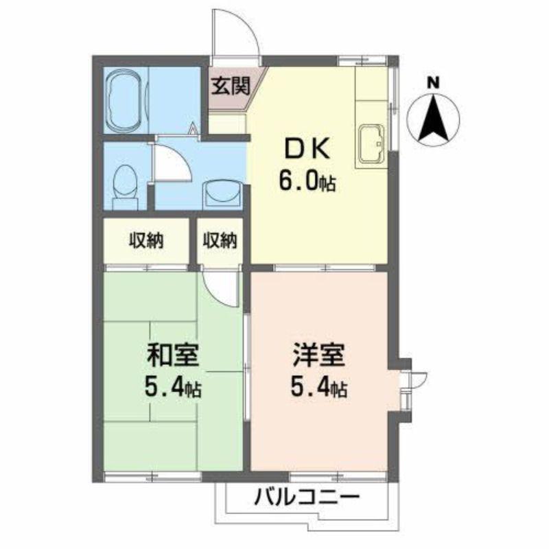 JSヒルズ(2DK/2階)の間取り写真