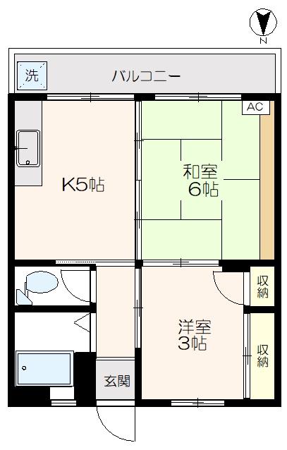 いずみマンション(2K/3階)の間取り写真
