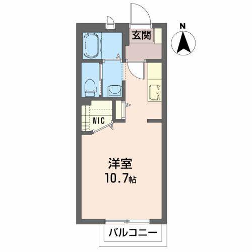 ホワイトナイト(ワンルーム/1階)の間取り写真