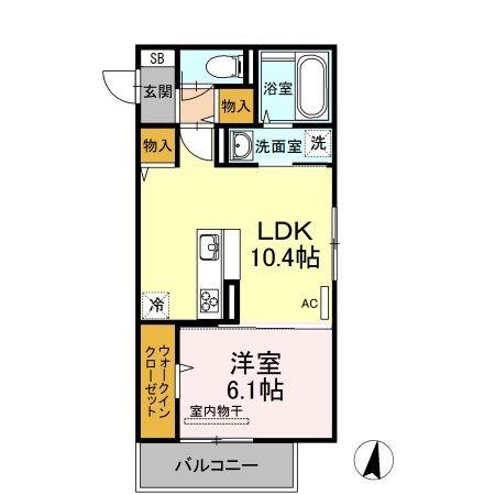 フィロスII(1LDK/3階)の間取り写真