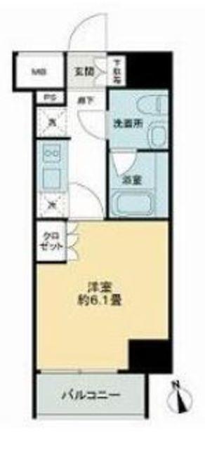KDA GOTENYAMA(1K/8階)の間取り写真