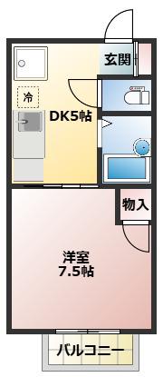 メゾンAD(1DK/1階)の間取り写真