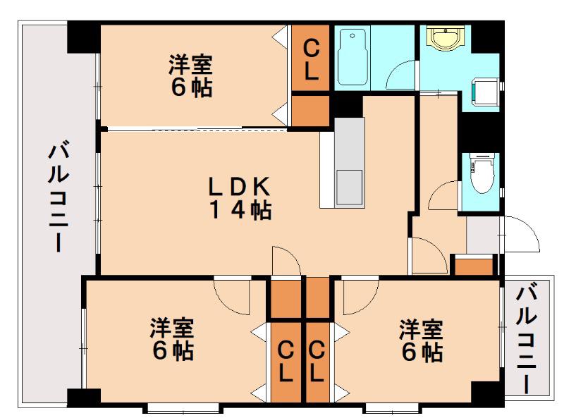 プレジール(3LDK/8階)の間取り写真