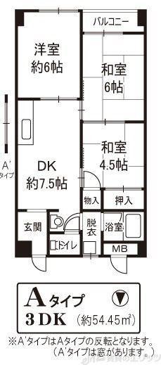 第二阿井マンション(1SLDK/3階)の間取り写真