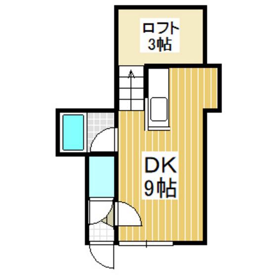 苫小牧平成3(ワンルーム/2階)の間取り写真