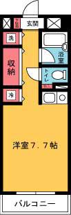 BELA VISTA湘南(ワンルーム/6階)の間取り写真