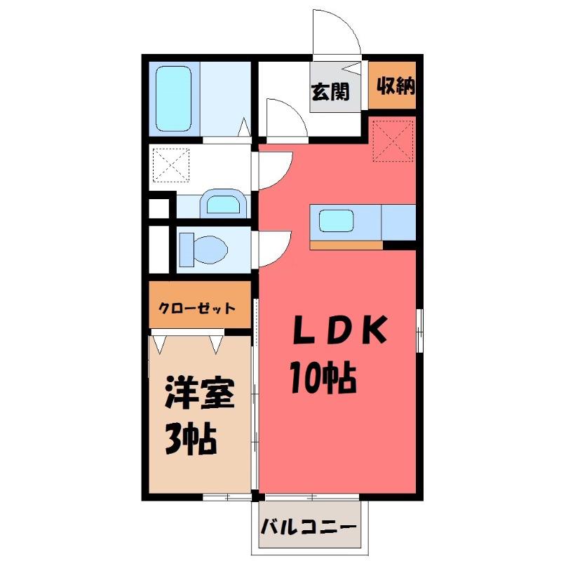 リヴェールマリーズ A(1LDK/1階)の間取り写真
